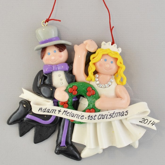 Bride groom christmas ornament