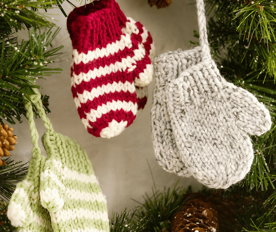 Knit christmas tree ornament