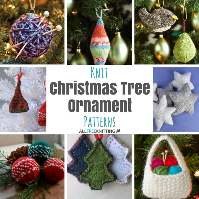 Knit christmas tree ornament