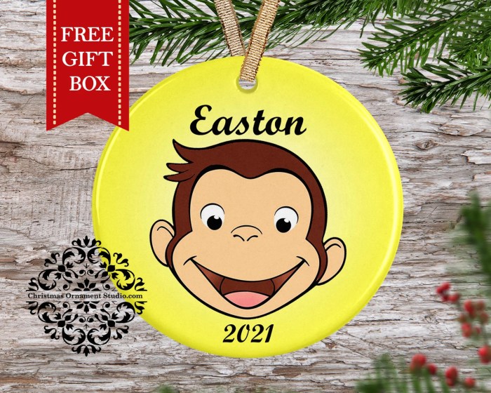 Curious george christmas ornament