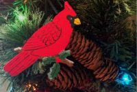 Cardinal christmas tree ornament