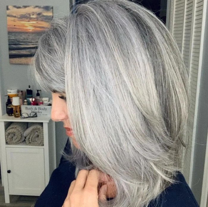 Medium length hairstyles for gray hair