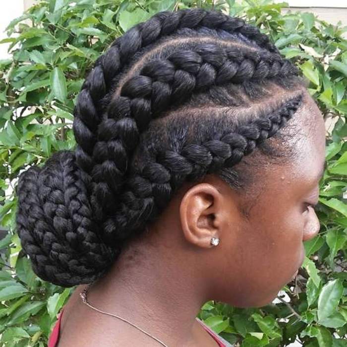 Braided bun hairstyles black hair