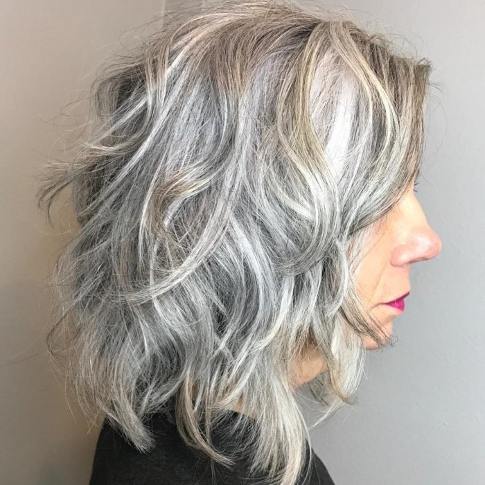 Medium length hairstyles for gray hair